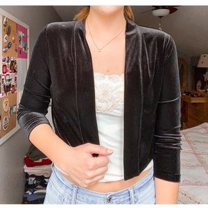 Calvin Klein velvet cropped cardigan/cover up